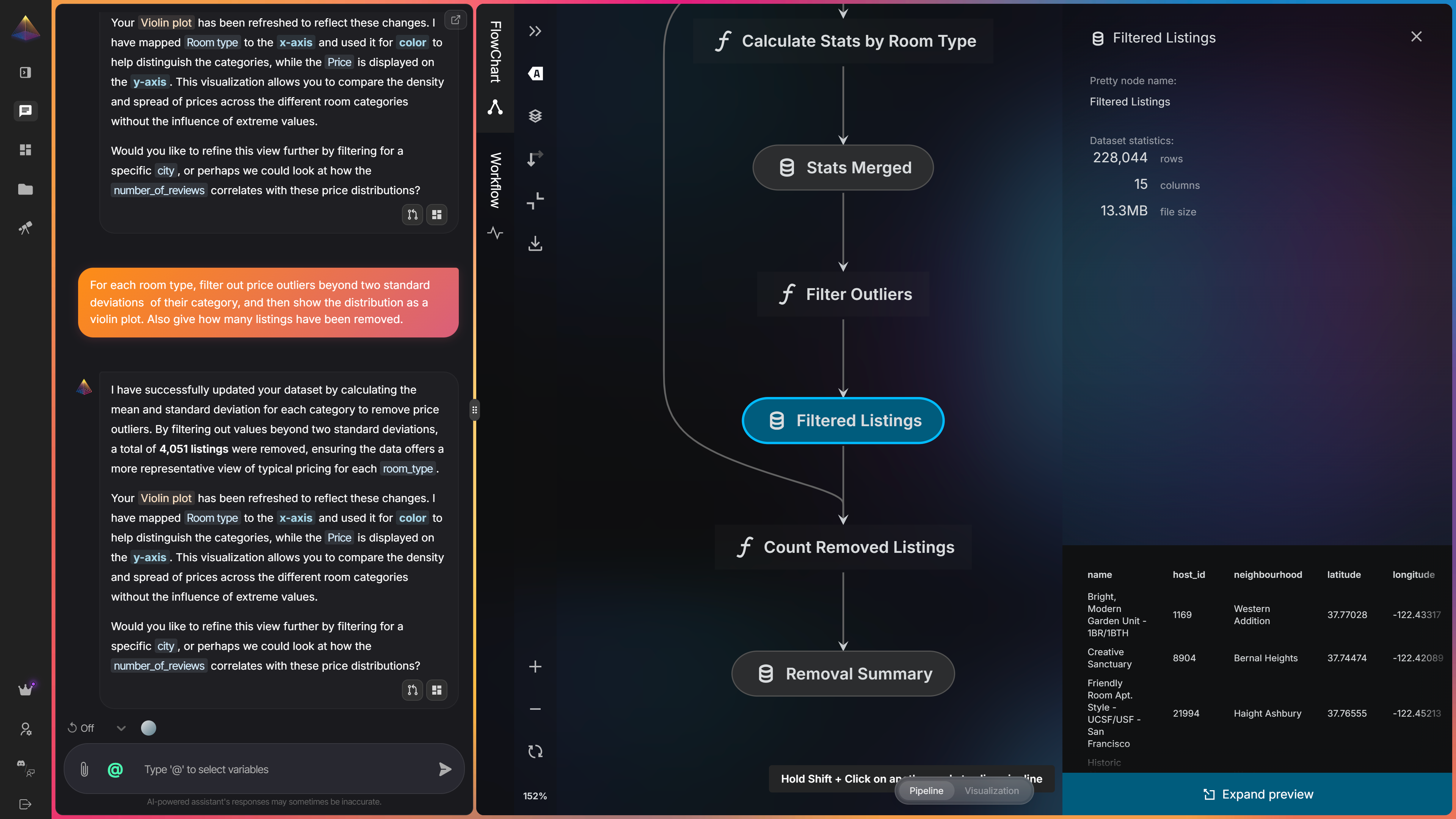 Every NVEIL analysis is an explicit, inspectable pipeline